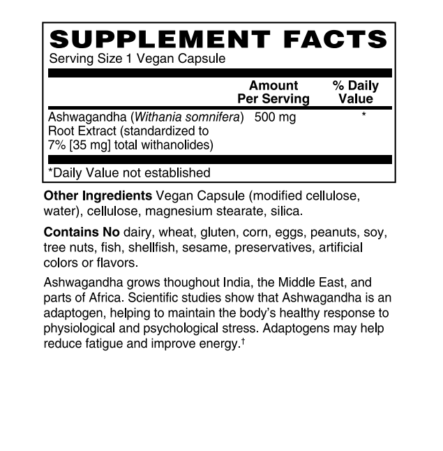 ASHWAGANDHA EXTRACT 500 mg