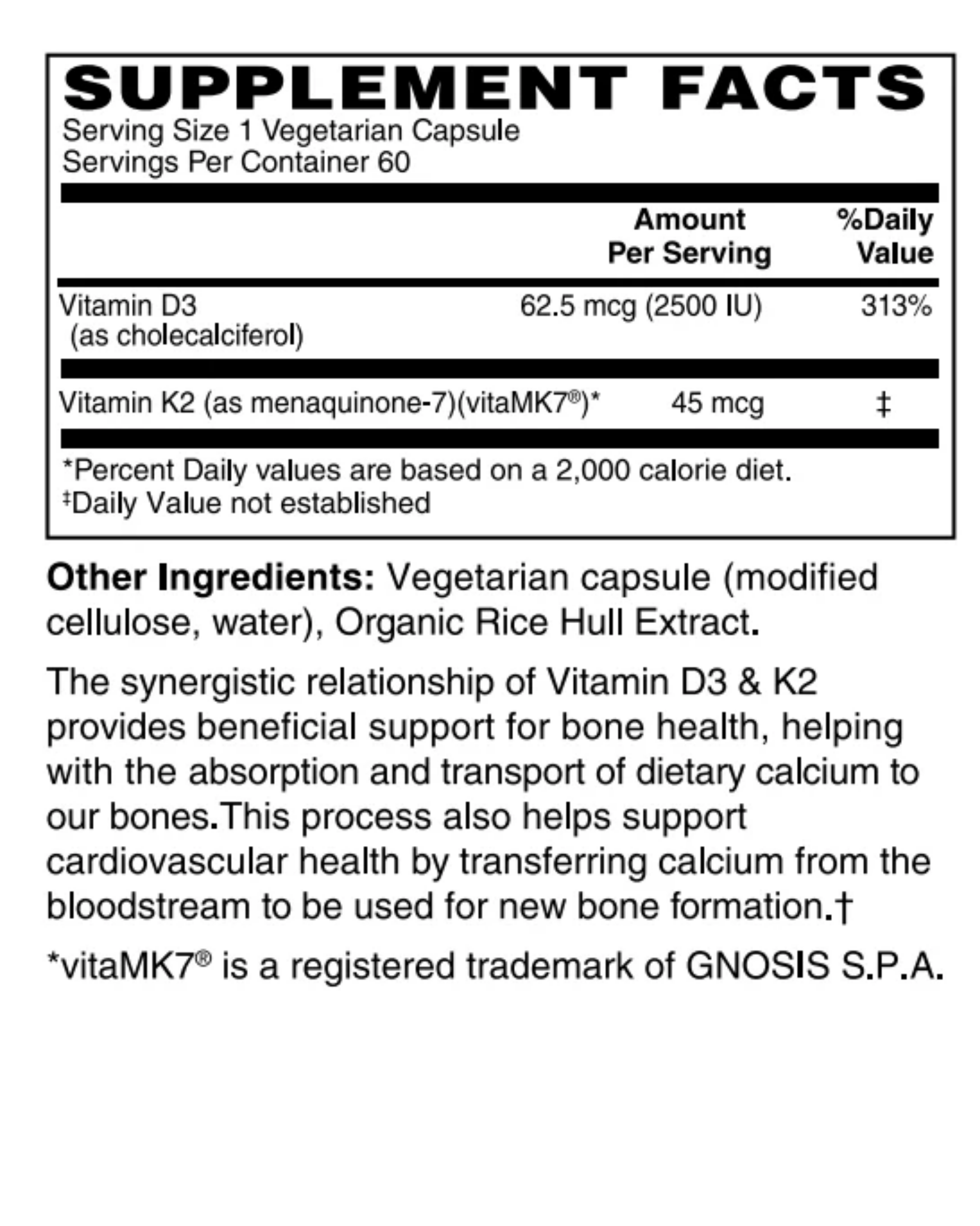 Vitamin D-3 + K2